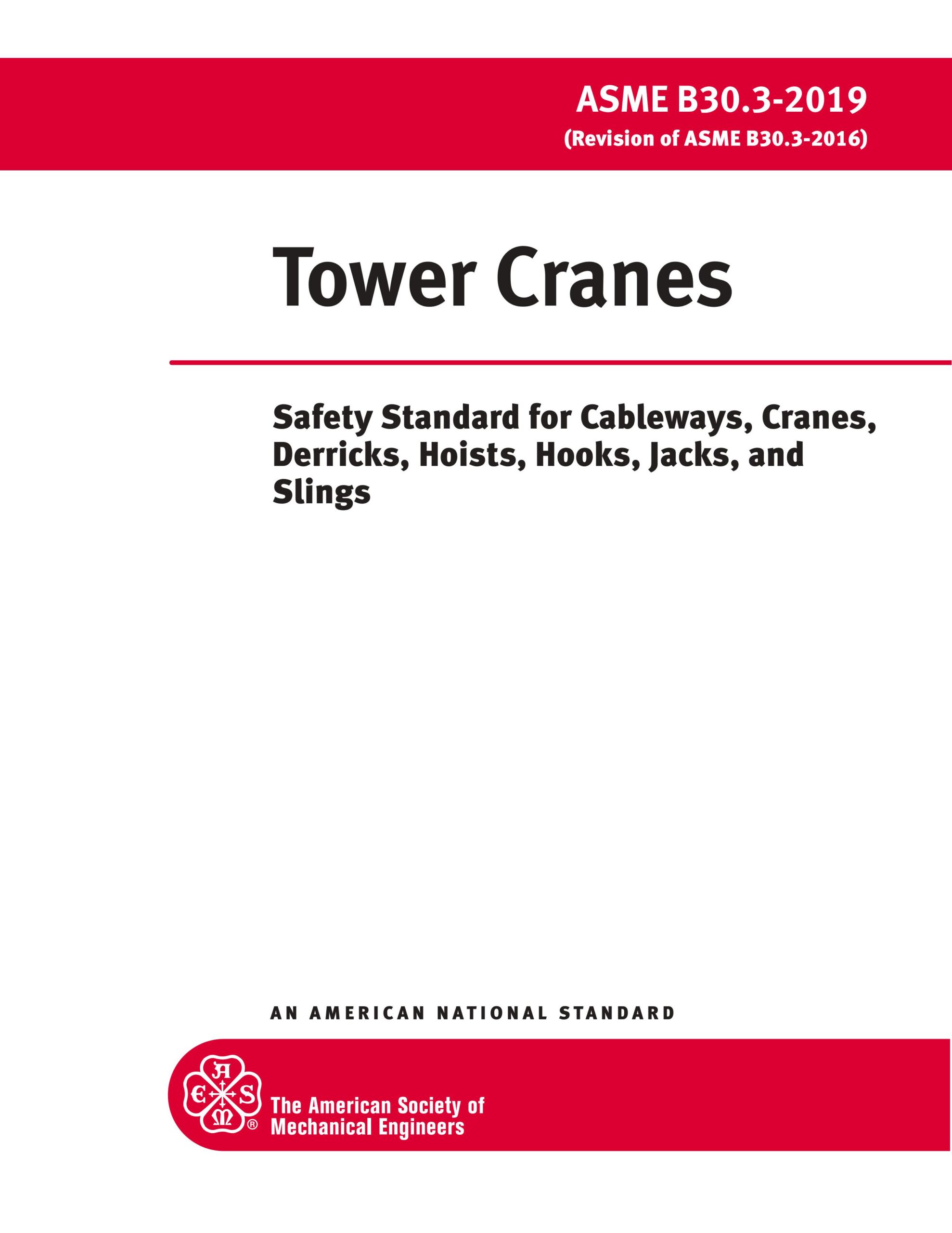 ASME B30.3 - Tower Cranes